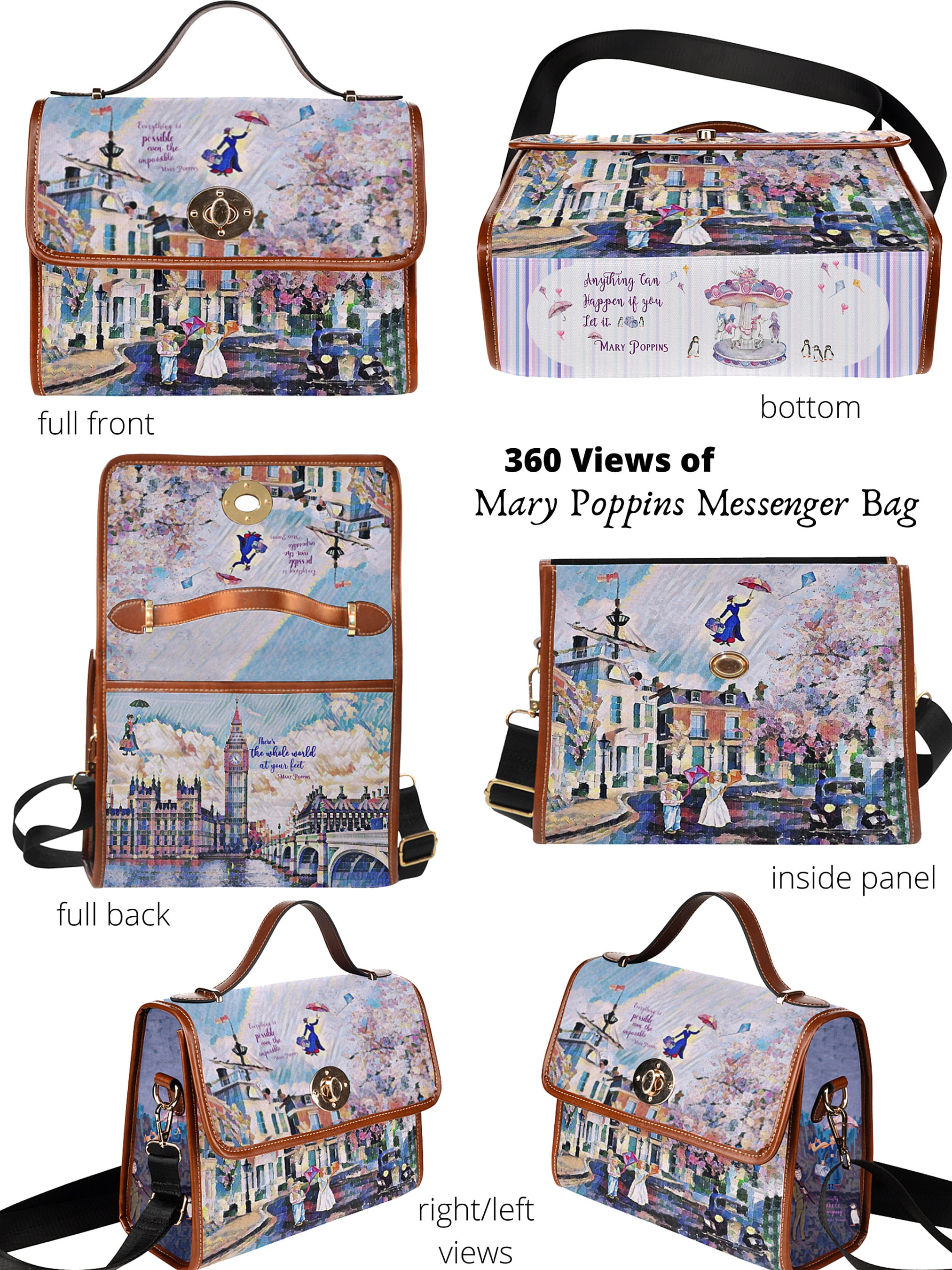 Satchel Handbag Mary Poppins Inspired Poppins Theme Etsy