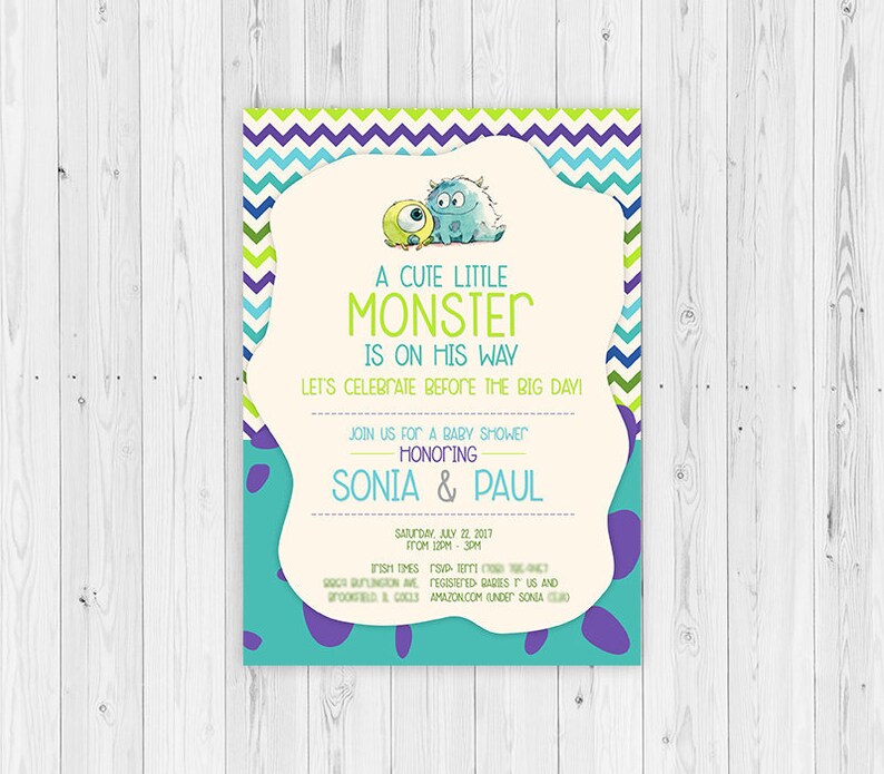 Monsters Inc Monsters Inc Baby Shower Invitations Baby | Etsy