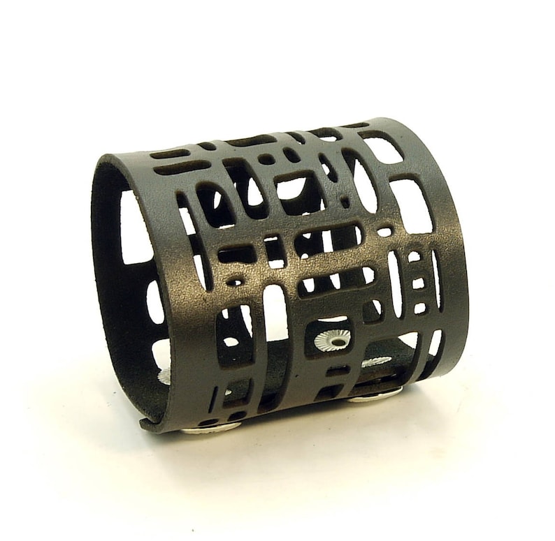 gothic jewelry black leather bracelet Laser cut leather bracelet V-3124 Boho bracelet statement bracelet