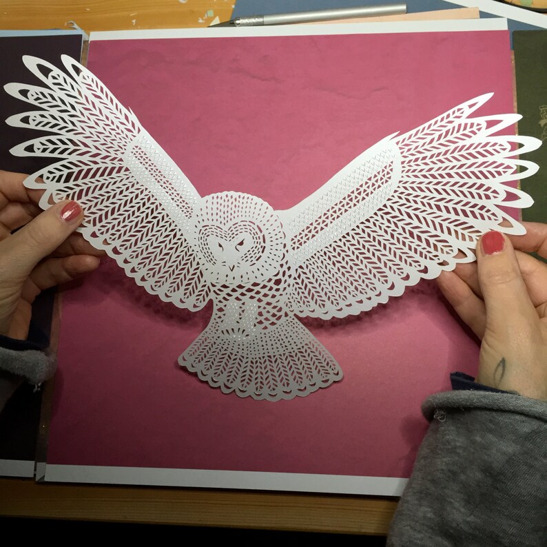 PaperCut Owl schöne detaillierte OWL Schnitt aus Perlmutt | Etsy