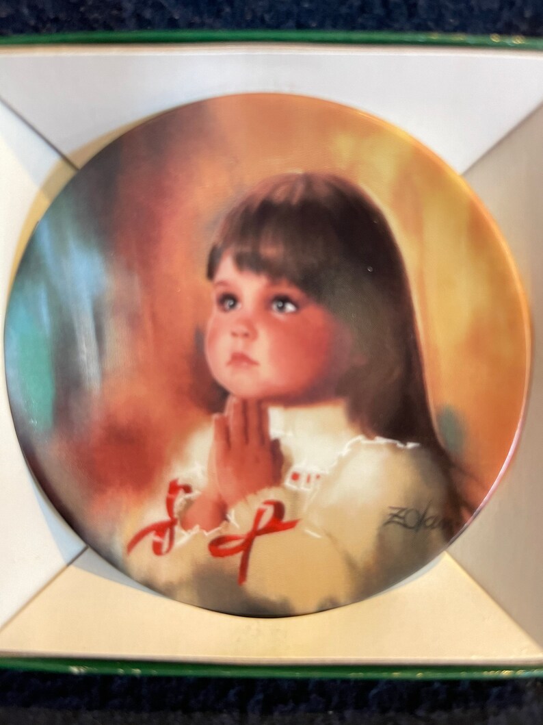 Vintage Miniature Zolan Plate \u201cA Christmas Prayer \u201c