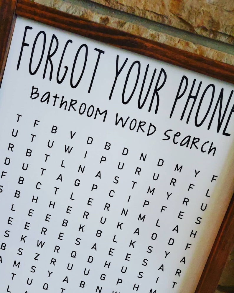 bathroom-word-search-bathroom-sign-wood-sign-etsy