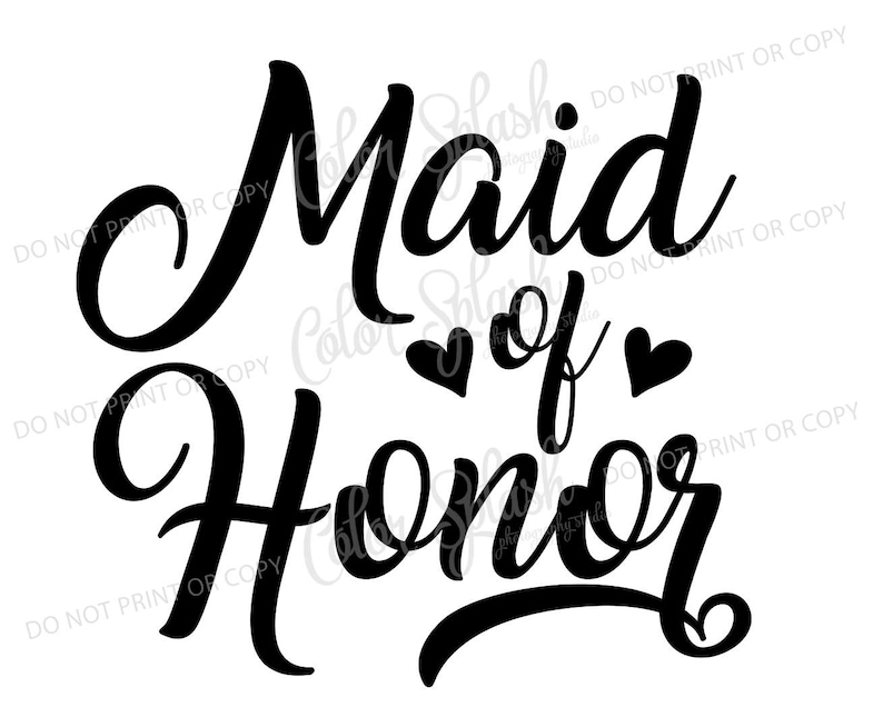 Download Maid of honor svg dxf png eps cutting file silhouette | Etsy