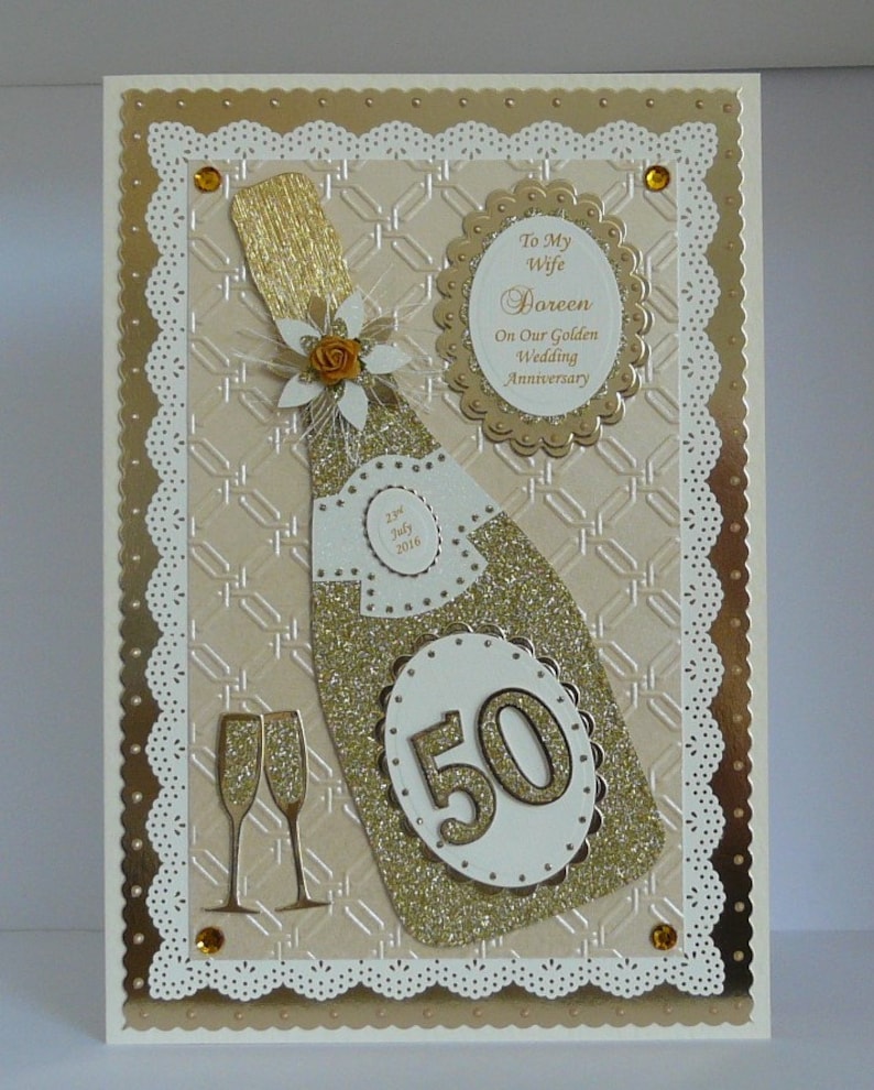 50th Golden Wedding Anniversary Card for | Etsy