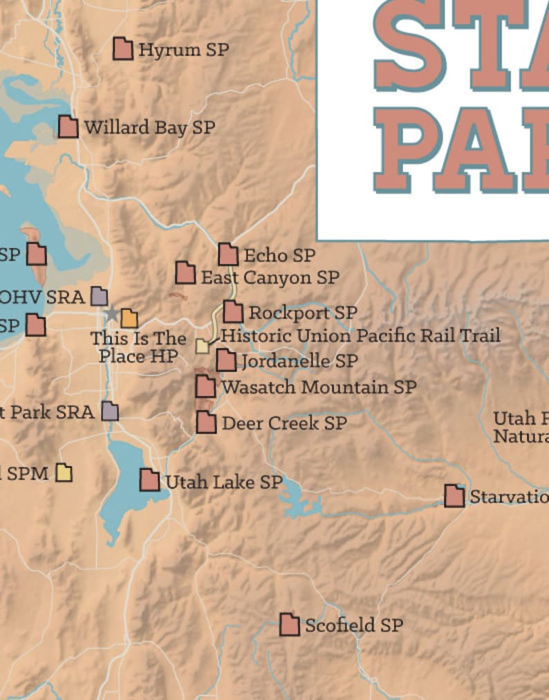 Utah State Parks Map 11x14 Print | Etsy