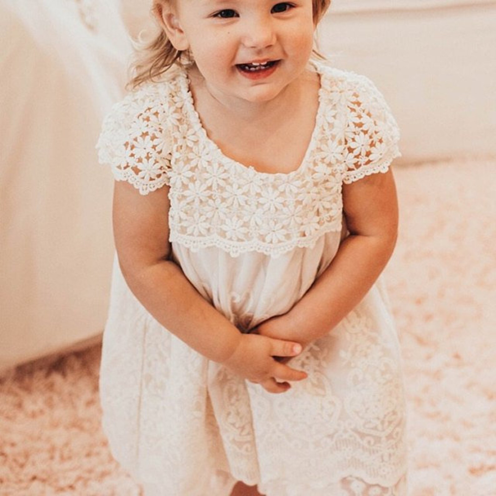 Off white Lace Flower Girl DressWhite Flower Girl DressWhite Etsy