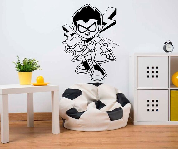 Teen Titans Robin Wall Decal Comics Characters Vinyl Sticker Superhero Kids Playroom Decor 109nr