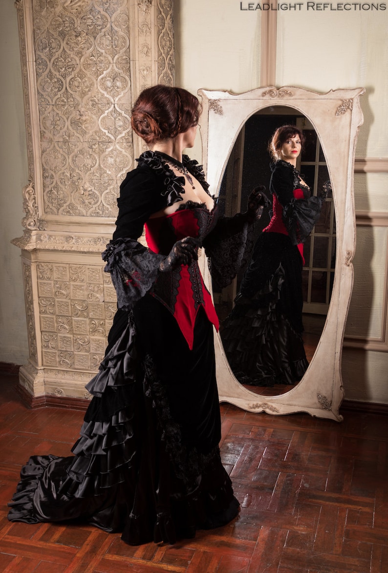 Velvet victorian style corset Vampire gothic wedding dress Etsy