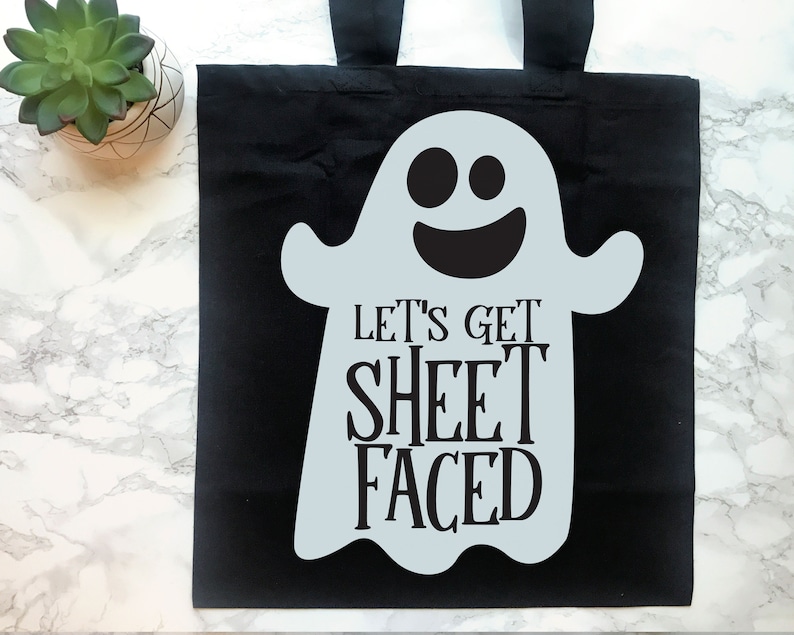Download Let's Get Sheet Faced Ghost Halloween Wine Beer SVG PNG | Etsy