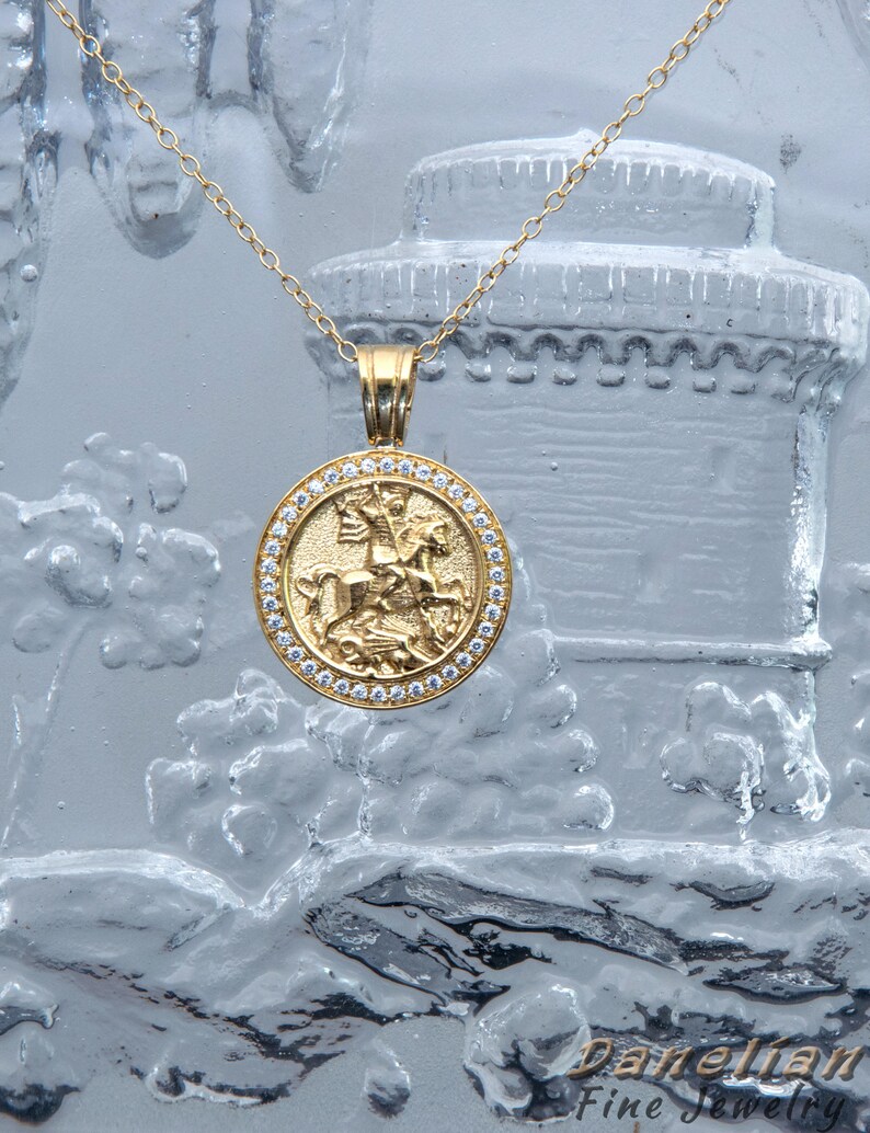 Men Gold Necklace Sovereign Pendant Sterling Silver Etsy