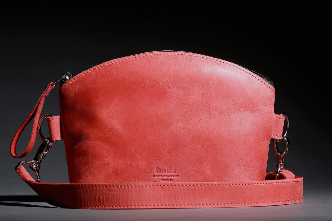 Leather Cross Body Bag Red Small Leather Bag Crossbody Etsy