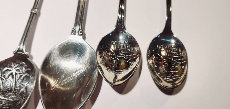 Hawaii Souvenir Spoons Lot of 5 Silverplated and Stainless Steel