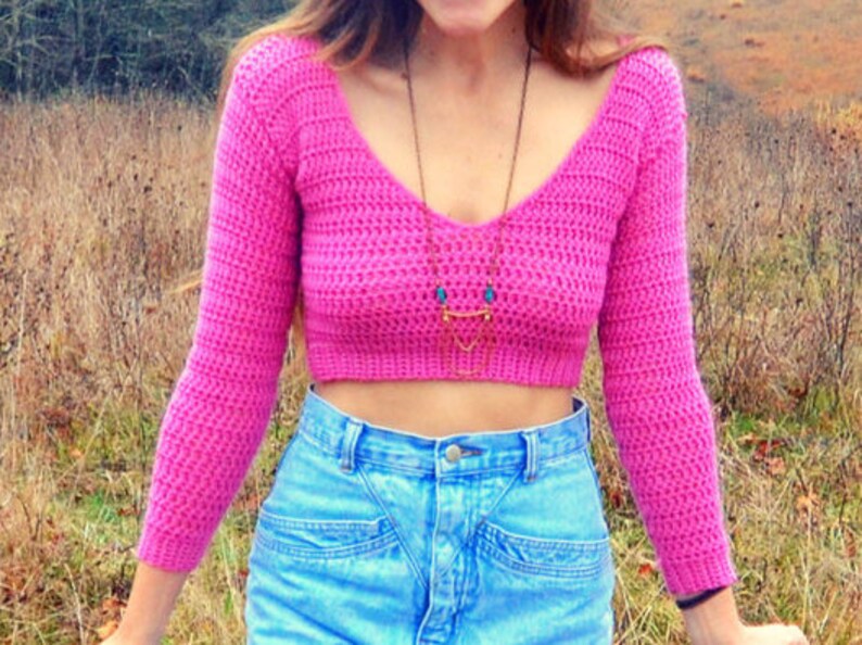 crochet crop top sweater pattern