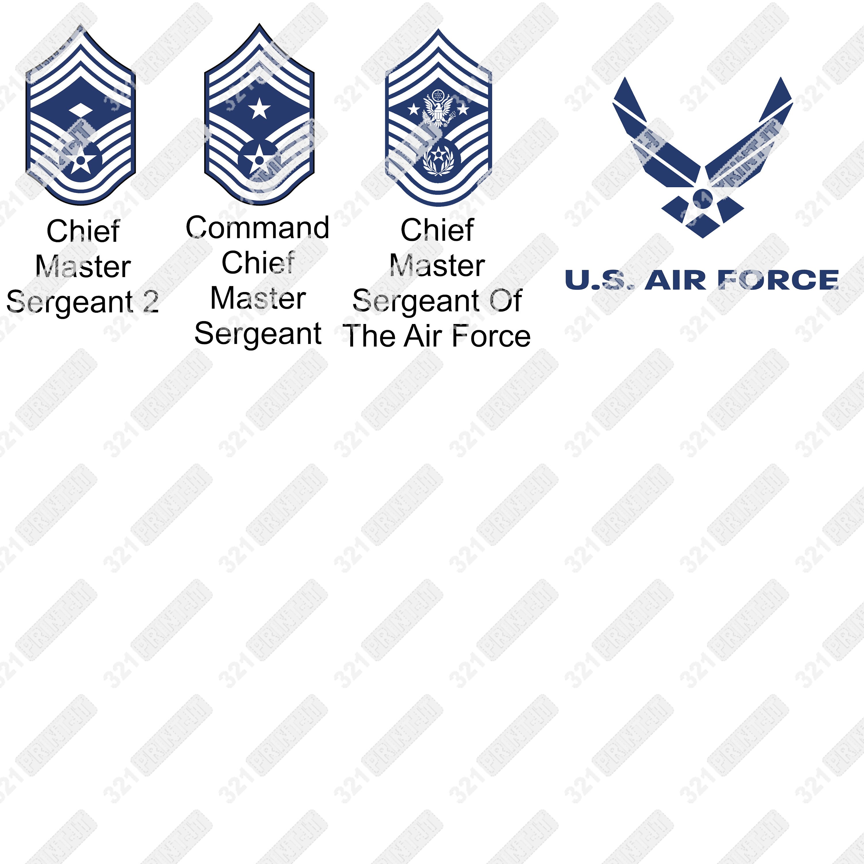 US Air Force Ranks digital file svg dxf eps jpg and png. | Etsy