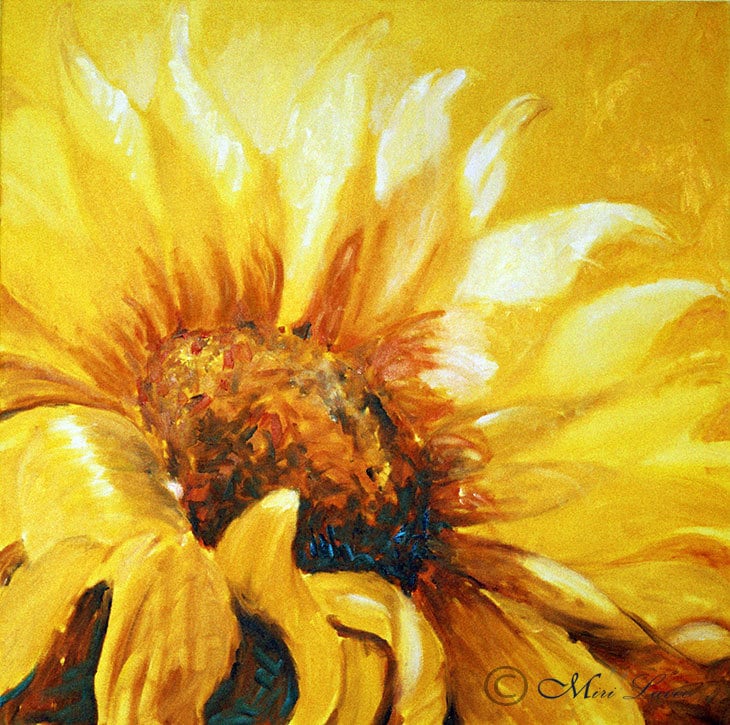 Flower Wall Art Sunflower Painting Gift Ideas for Women | Etsy