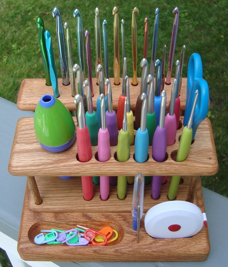 The ErgoElite Crochet Hook Organizer Workstation Etsy