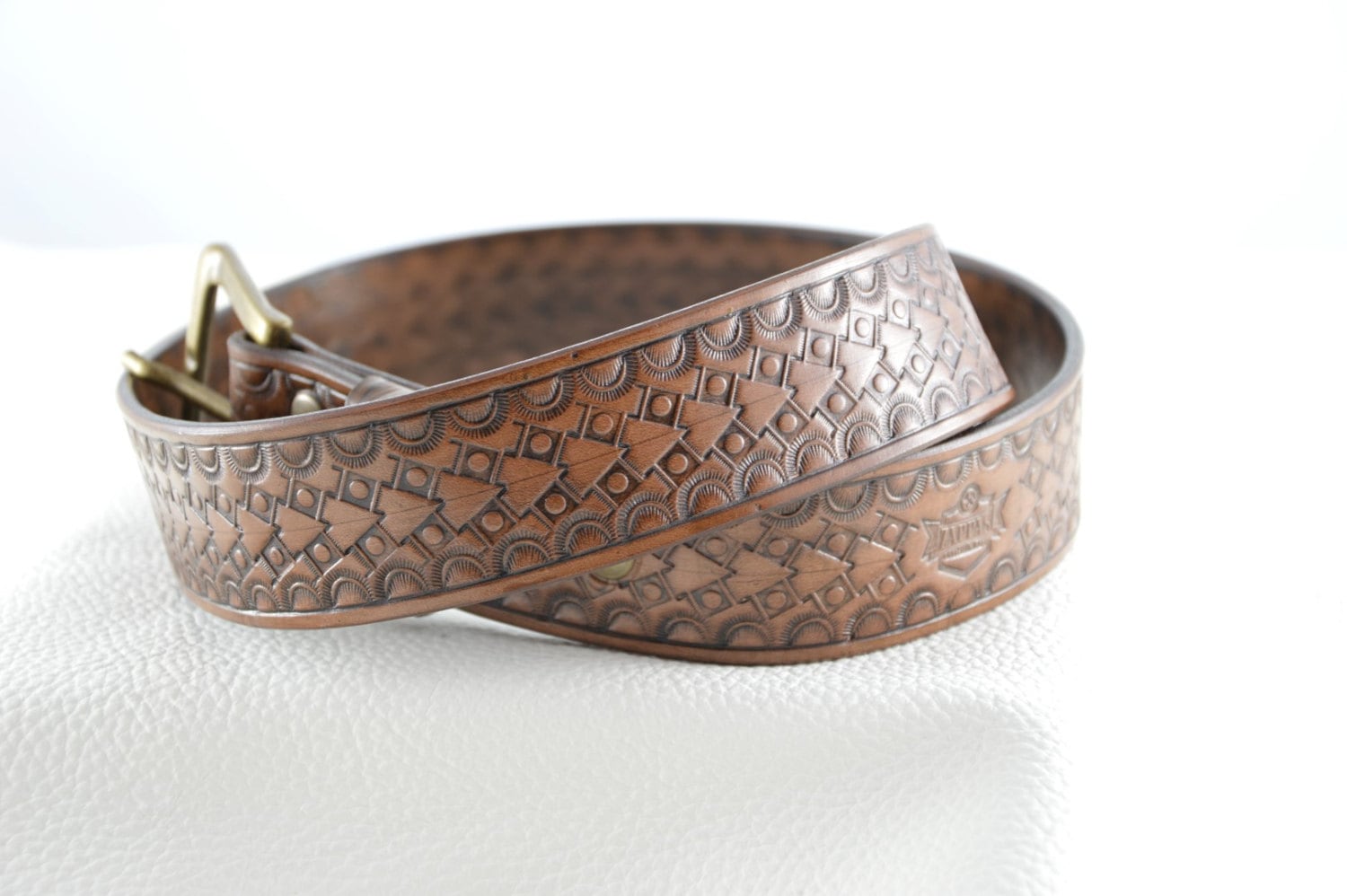 Handmade tooled leather belt | Etsy