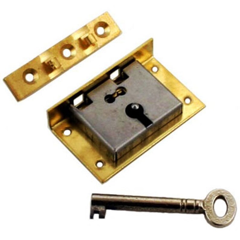 S11 Large Brass Half Mortise Chest Lock With Key Etsy