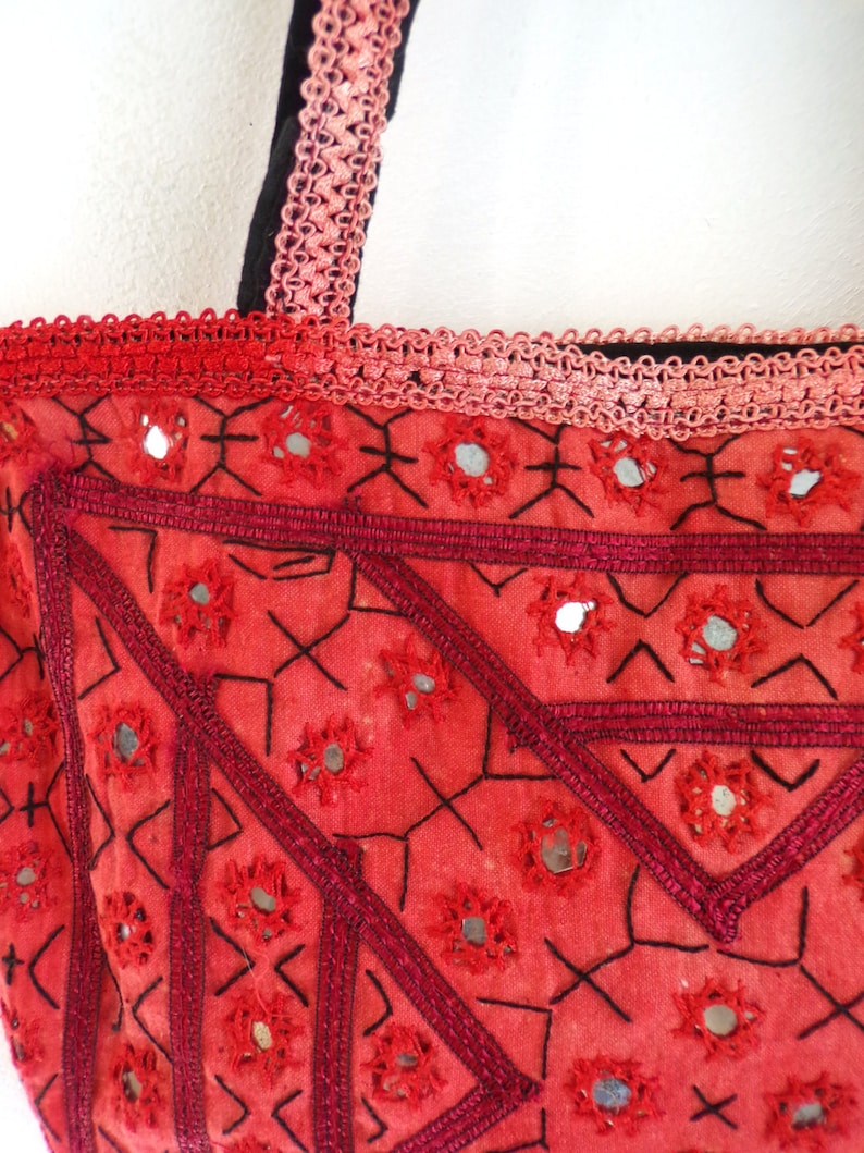 Red pink ombre bag fabric shoulder bag embroidered sequins & Etsy