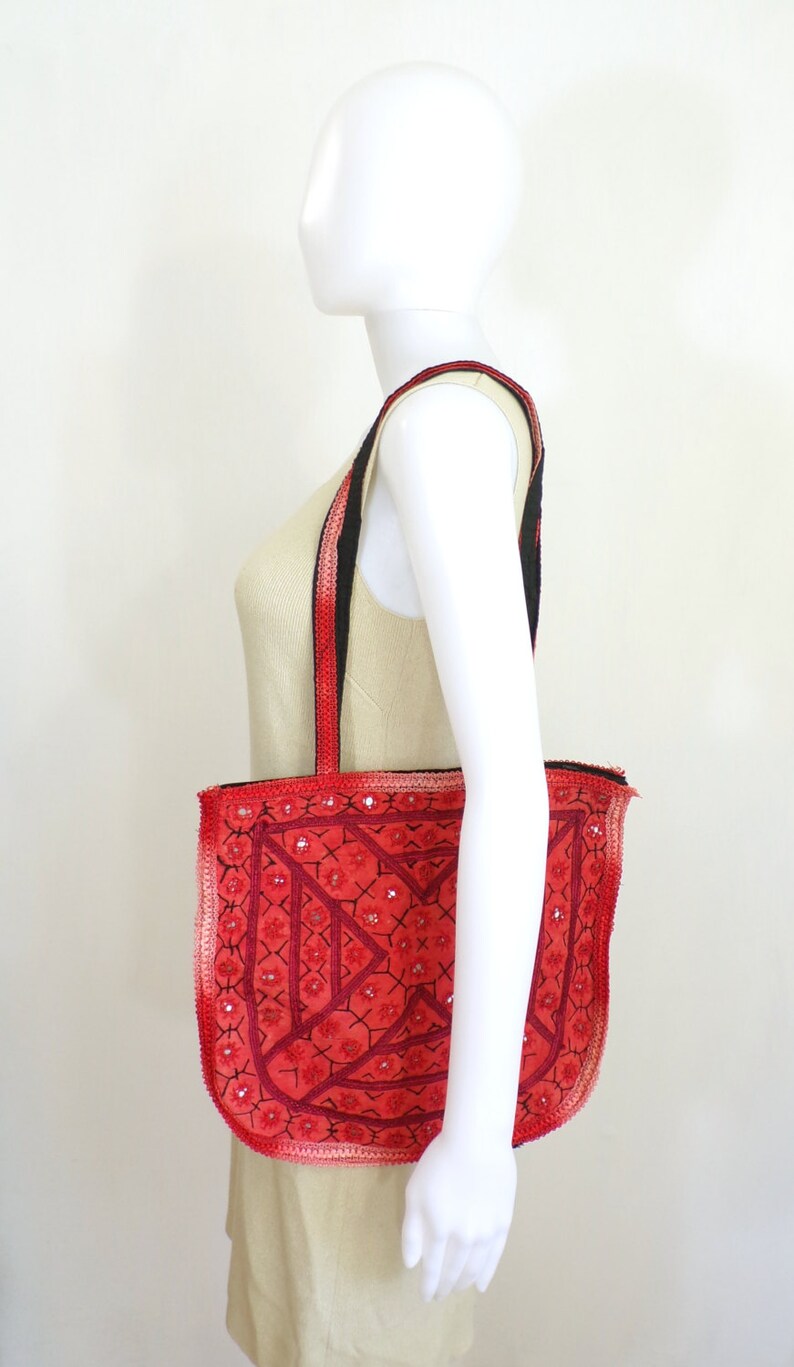 Red pink ombre bag fabric shoulder bag embroidered sequins & Etsy
