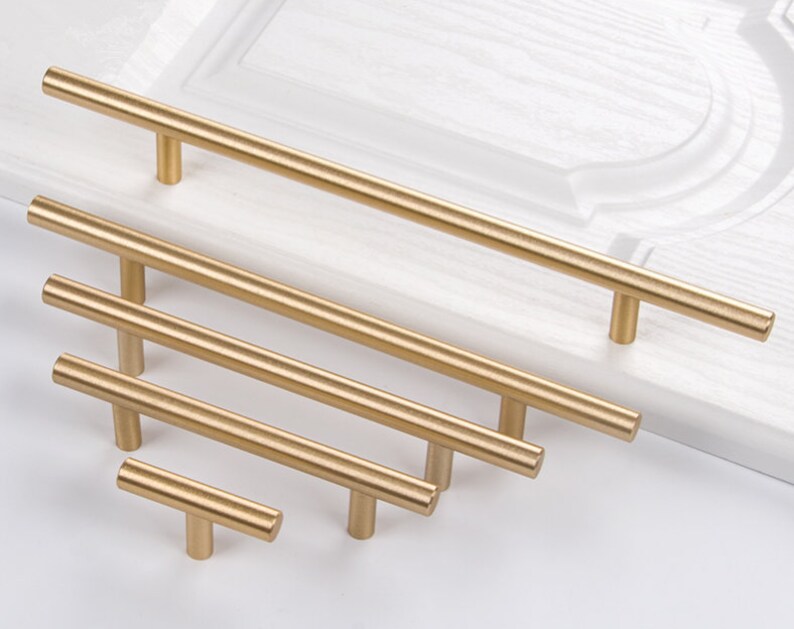 Brushed Gold Drawer Pulls Bar Pulls Door Handles Knobs Etsy
