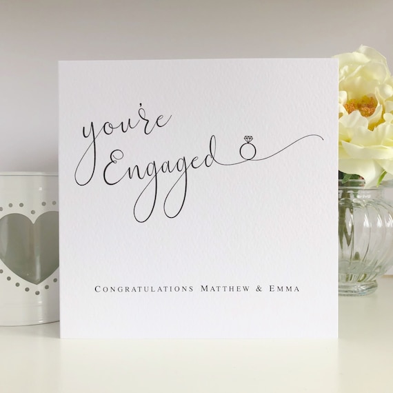 Wedding Card Personalised Engagement Card Personalised Congratulations Card You/'re engaged Engagement Card On Your Engagement Card