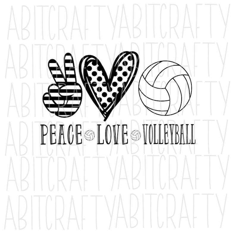 Download Peace Love Volleyball PNG/SVG/sublimation/digital | Etsy