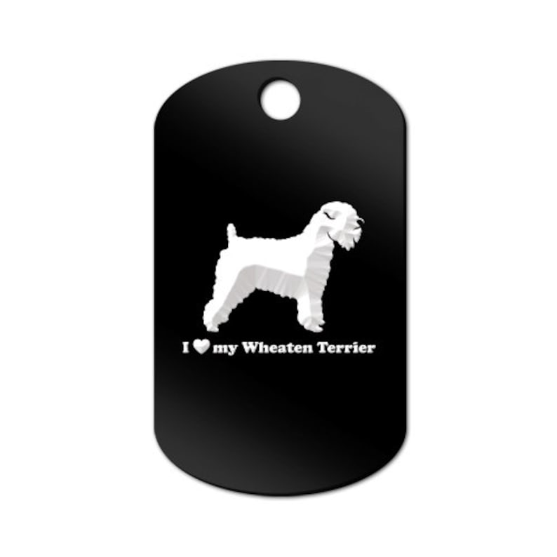 I Love My Wheaten Terrier Engraved GI Tag Key Chain Dog Tag wheatie MDT-1003