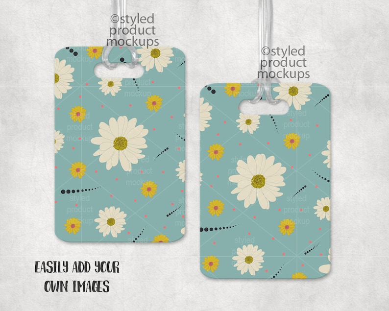 Download Dye sublimation rectangle luggage tag mockup template Add ...