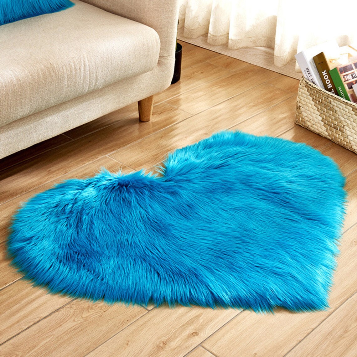 Love Rug Faux Fur Floor Mat Adults Black Living Room Etsy