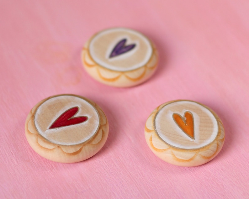 Set of 3 Toy Cookies play food wooden food toy pretend food Etsy