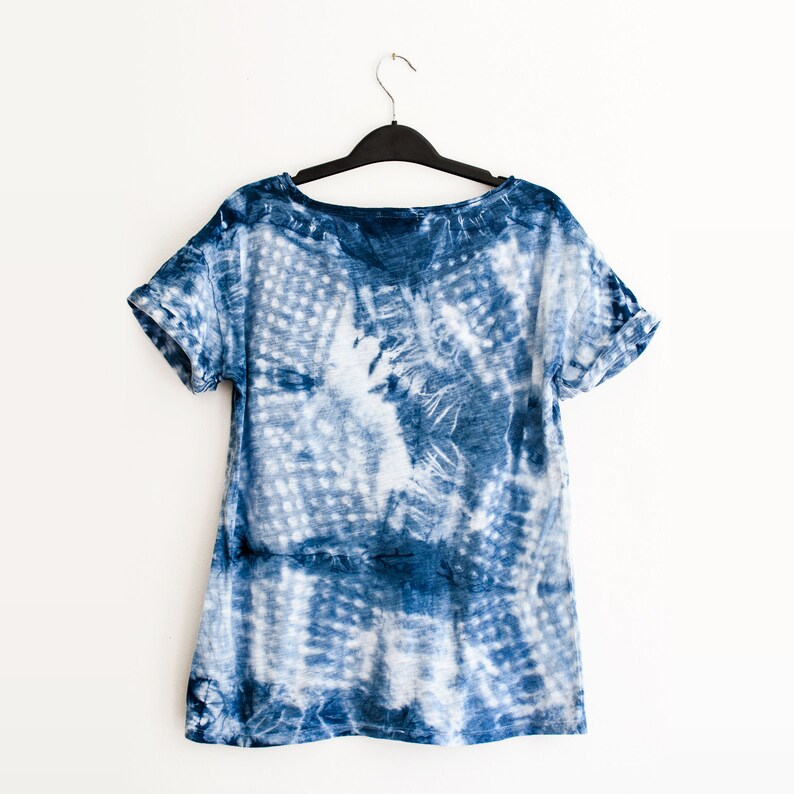 Indigo Shibori Abstract Polka Dots Tee / Fun Festival T-shirt | Etsy