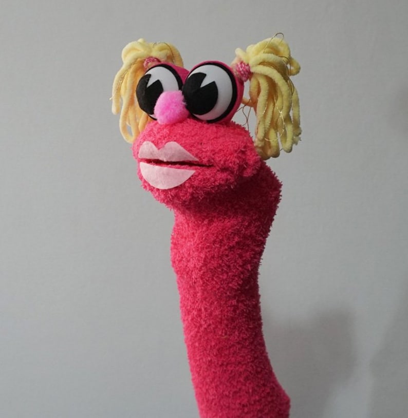 Girl Sock Puppet Hand Puppet with moving mouth fun &amp; Etsy