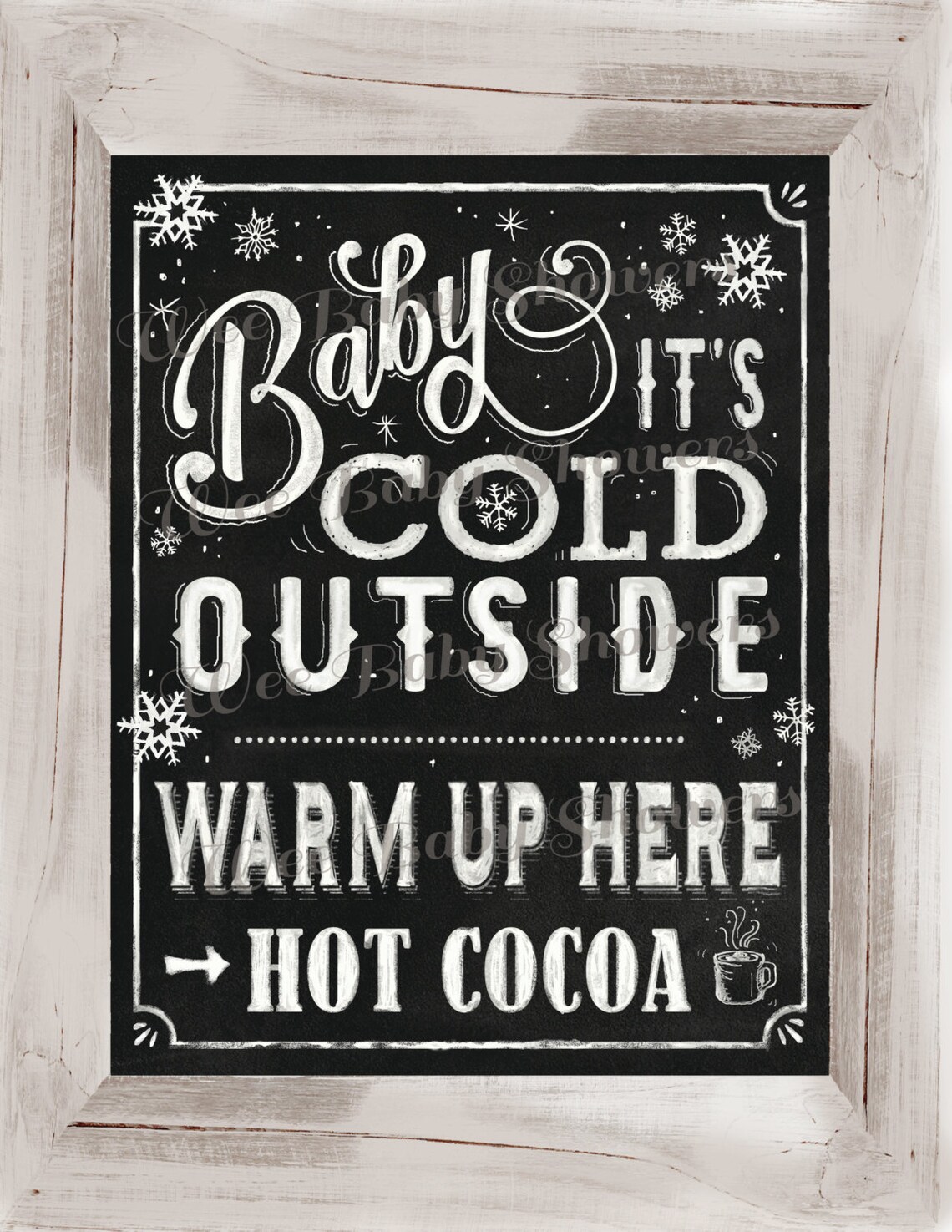 Hot Cocoa Bar Sign Hand Drawn Chalkboard Hot Chocolate Etsy
