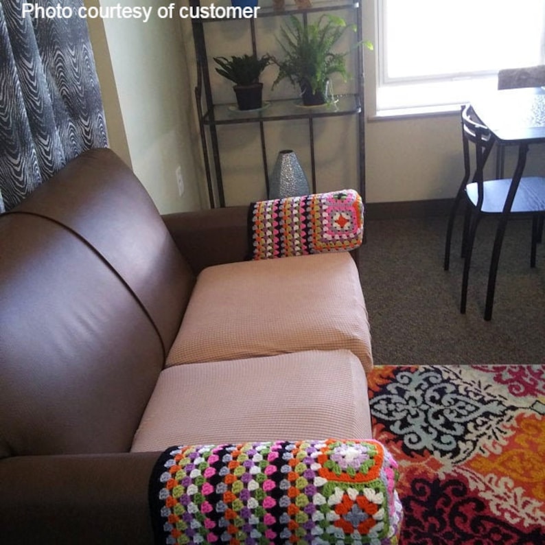 CUSTOM Sofa Arm Rest Covers. Crochet Couch Recliner Cat Etsy