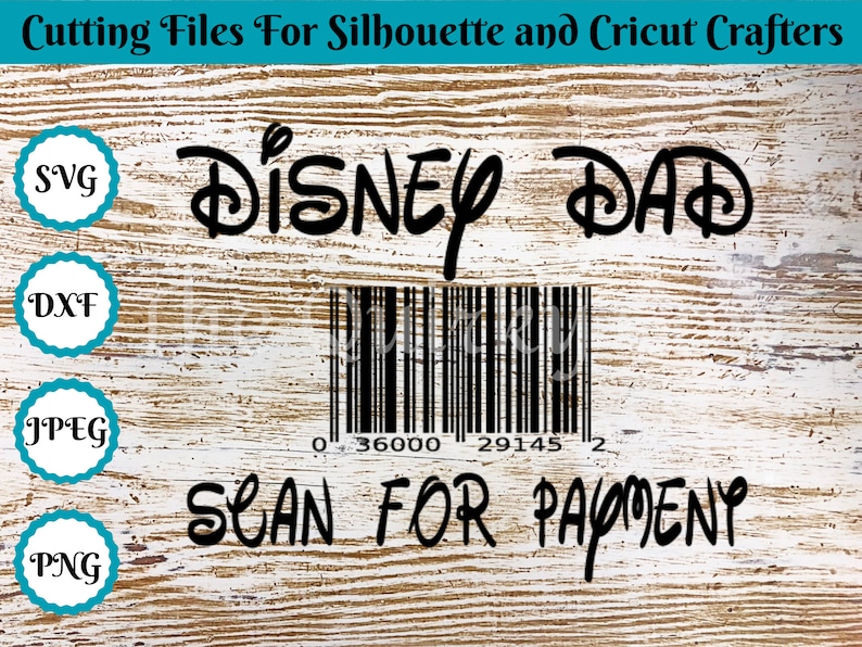Download Disney dad scan for payment barcode SVG DXF cut file for | Etsy