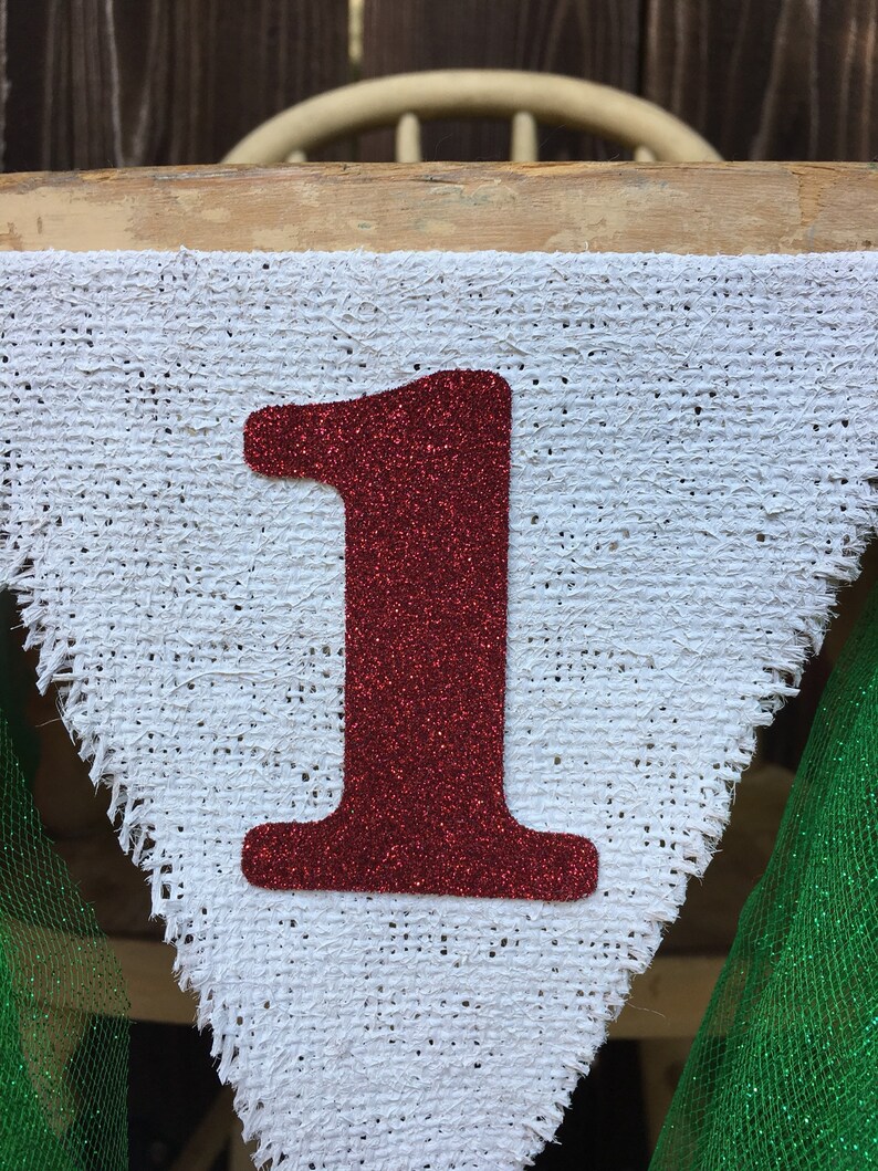 High Chair Banner,1st Birthday,Tulle Banner,First Birthday,Christmas Birthday,Christmas,Christmas Banner,Tulle,Garland,Photo Prop,Holiday