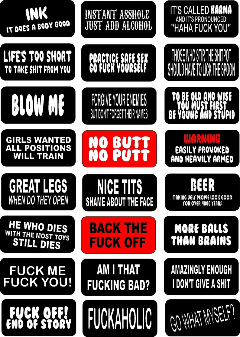 Motorcycle Helmet Stickers 24 Pack funny rude helmet stickers Etsy