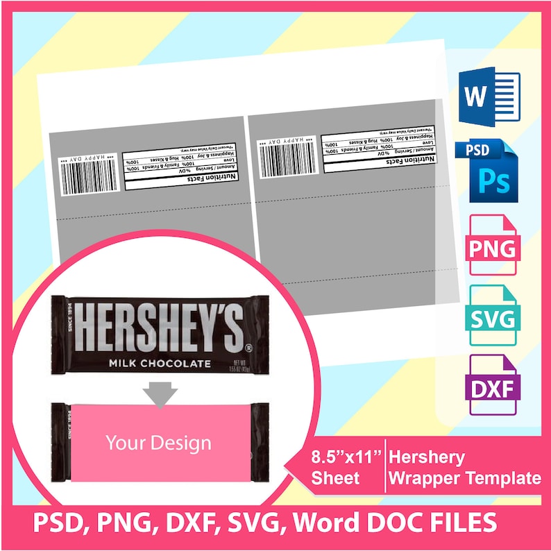 hershey bar wrapper template free printable