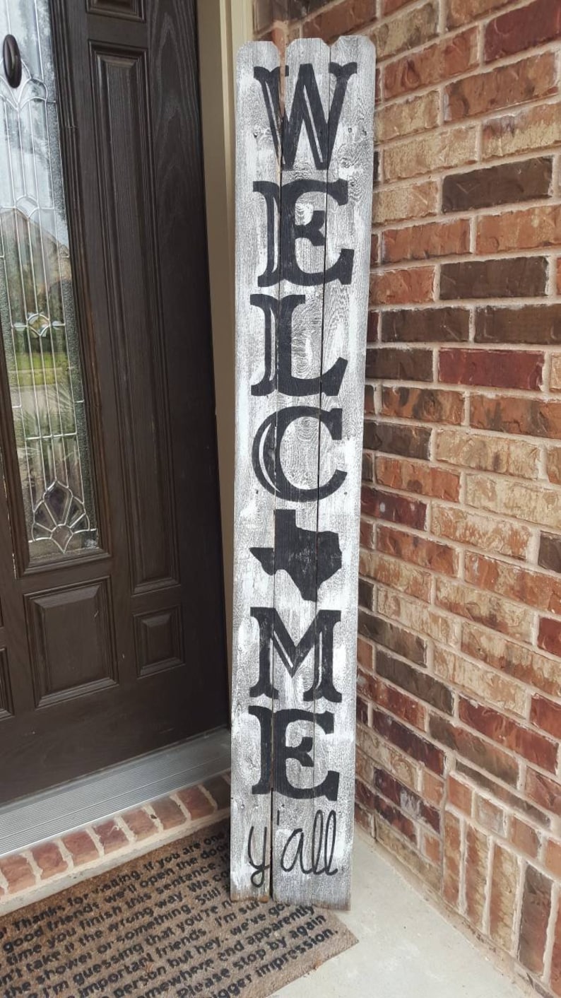 Y'all/ Front Door Porch Sign/ Texas Version/ Etsy