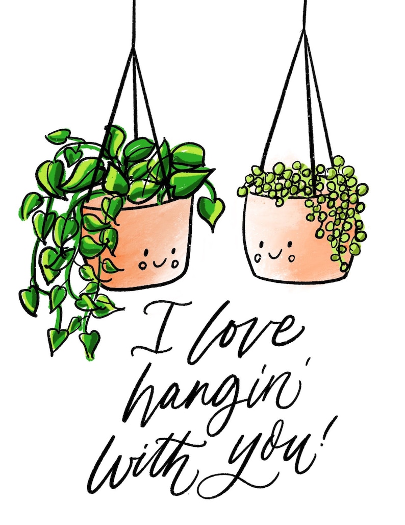 Plant Pun Cards Valentines & Love Card Hand Lettering Etsy