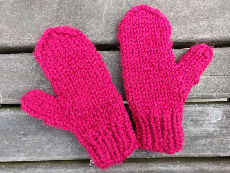 Mittens Pattern Family Set Bulky Knit Mittens for Kids Etsy