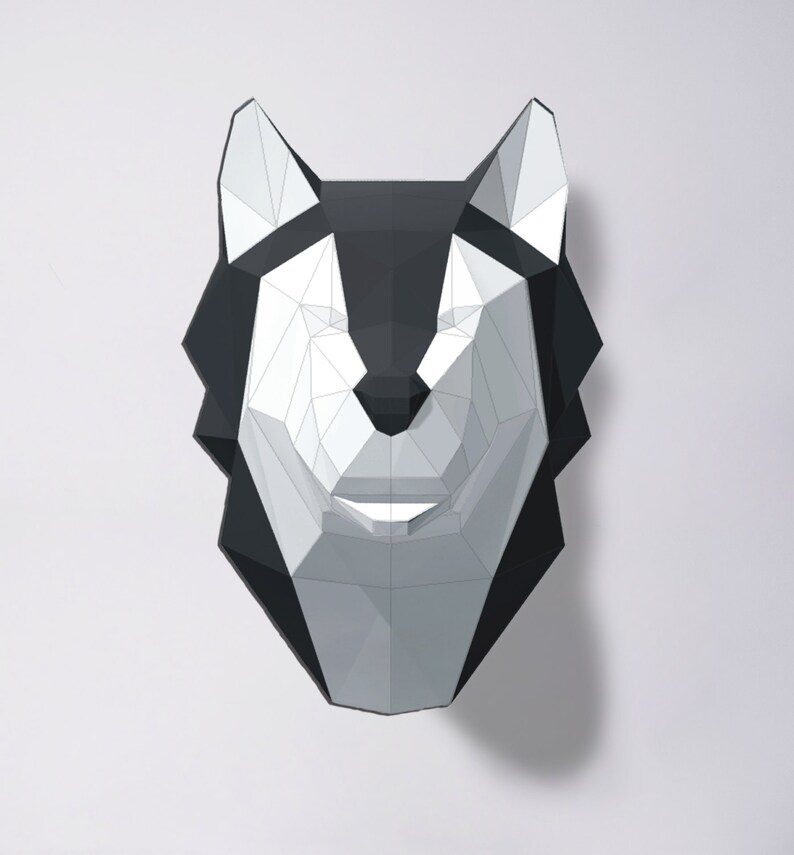 Wolf Sculpture Husky Papercraft Make your own paper wolf / Etsy