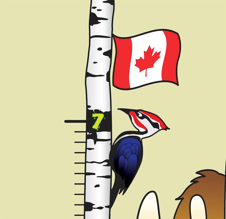 Colorful Children's Growth Chart Depicting a Beaver Black Etsy