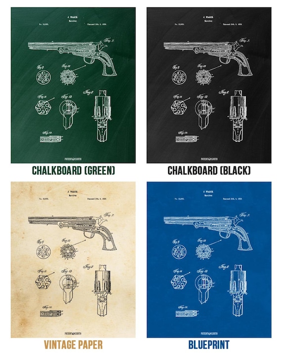Old West Revolver Poster Print Western Decor Gun Collector Cowboy Gift