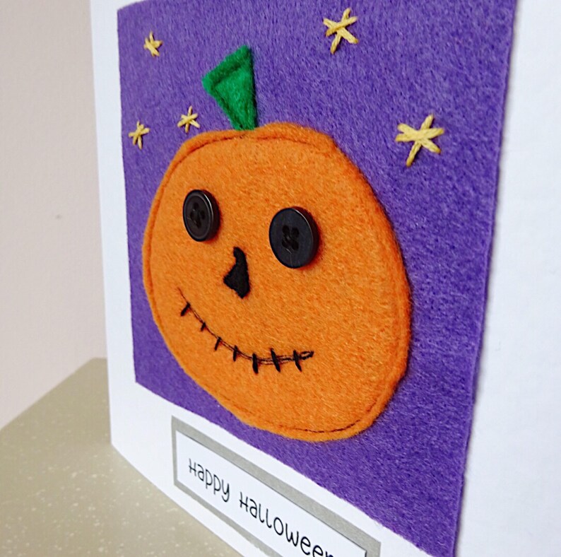 Cute Halloween card pumpkin card kids halloween card spider Etsy