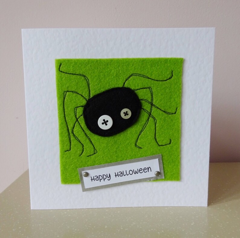 Cute Halloween card pumpkin card kids halloween card spider Etsy