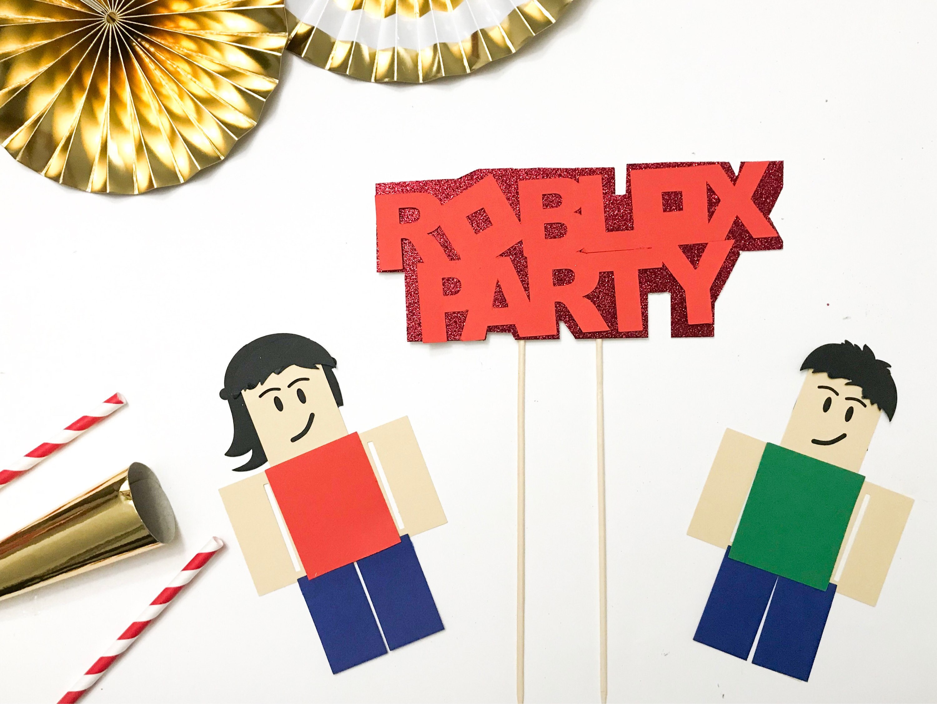 Roblox cake topper. roblox birthday party decorations. roblox | Etsy