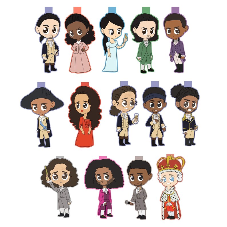 hamilton inspired magnetic bookmarks drawing illustration art collectibles brainchild net