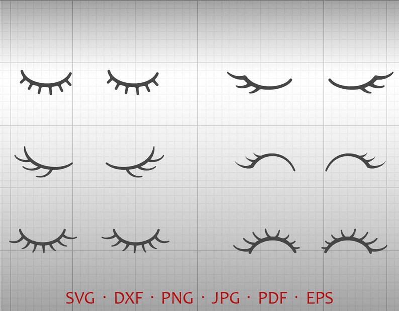 Download Eyelash Svg Silhouette Cricut Cut Files svg dxf eps png | Etsy